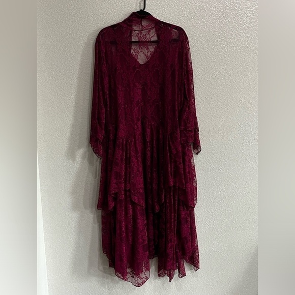Formal Western Wear Burgundy Jacket and Dress Size Large - Picture 3 of 17